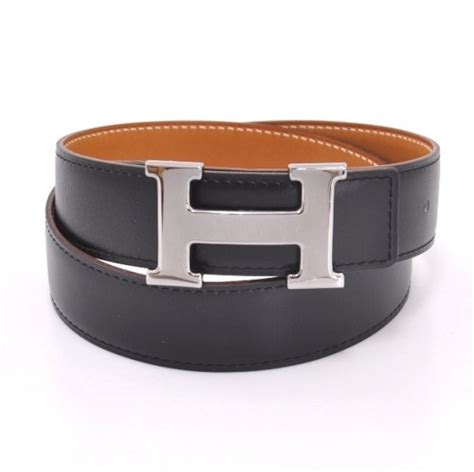 hermes belt silver black